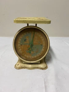 Vintage Metal Baby Nursery Scale 30 Pounds By Ounces Mechanical Antique Metal - Picture 1 of 7