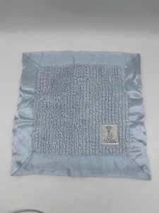 EUC Little Giraffe Blue Baby Security Blanket Chenille Satin Trim Lovey - Picture 1 of 7
