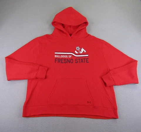 Fresno State Bulldogs Hoodie Mens XXL Under Armour Pullover Sweater Sweatshirt Cover