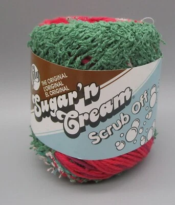 LILY ~ Holly Jolly SUGAR 'N CREAM Scrub Off Medium Worsted Yarn 2.6 oz