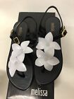 Melissa Solar Hawaii Floral Sandals Flat Shoes Uk 3 Eu 36 Black White