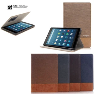 Custodia portafoglio slim pelle supporto intelligente per Amazon Fire HD 8 6/7/8a generazione - Foto 1 di 6