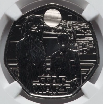 NGC MS70 2024 Star Wars Han Solo & Chewbacca Great Britain Coin, First Releases - Image 1 of 4