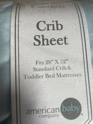 American Baby Company Crib Sheet Cotton Jersey 28”X 52” NIP - Image 1 of 3