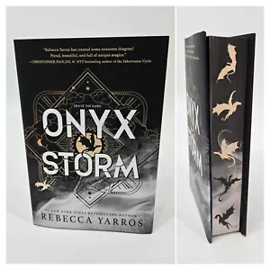 Onyx Storm Book Deluxe Edition Sprayed Edges w/ Dragons by Rebecca Yarros - Picture 1 of 12