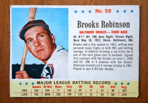 1963 Post Cereal #59 Brooks Robinson - Baltimore Orioles * Third Base - Picture 1 of 3
