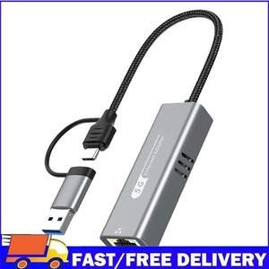 2in1 USB-C/USB 3.1 To Ethernet Adapter 5000Mbps USB C To Ethernet Adapter - Afbeelding 1 van 11