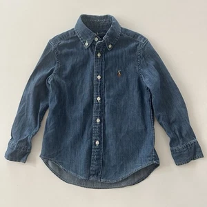 Ralph Lauren Boys 4-5 Denim Shirt Chambray Long Sleeve Button Down - Picture 1 of 5