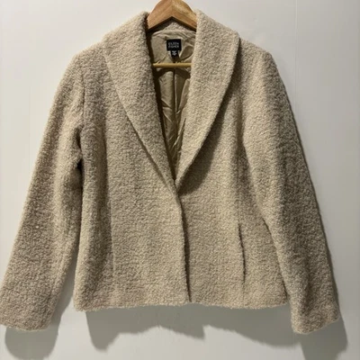 Chaqueta EILEEN FISHER Talla S Blanca Crema Gruesa Boucle Posh & Glam Blazer de Negocios Foto 1 de 4
