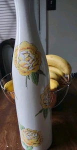Decorative Vase Color Beige With Yellow Flowers  - Picture 1 of 6