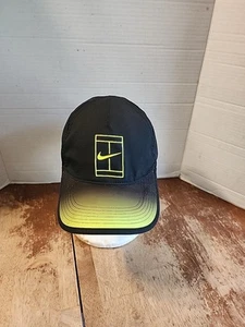 Nike Dri-Fit  FeatherLight Aerobill Tennis Hat Neon Green And Black Strapback  - Picture 1 of 8