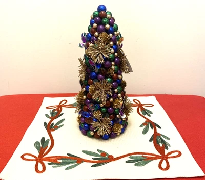 SALZBURG CREATIONS 12" Christmas Collectible Tree, RARE,Blue Purple,Gold, Green - Image 1 of 4