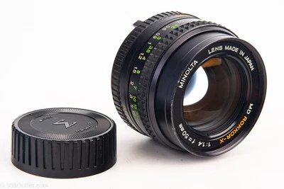 Lente Fast Prime Minolta MD Rokkor-X 50 mm f/1,4 para montaje SR MC MD con tapa V20 Foto 1 de 4