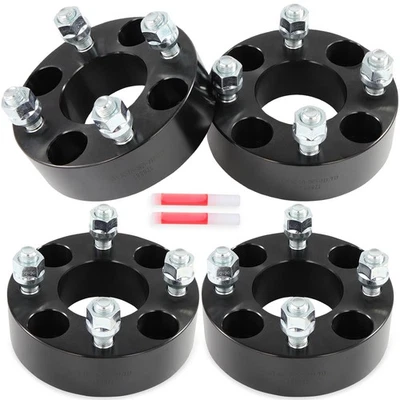 4pc 1.5" 4x4 Wheel Spacers 1/2"x20 Fits EZ Go ClubCar 62mm 4 Lug Black - Image 1 of 4