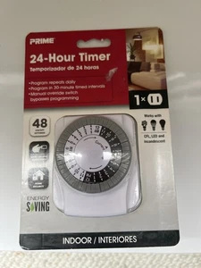 NEW Prime 24 Hour Indoor Timer 125V White TNI2412 - Picture 1 of 2