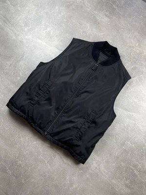 Prada Vintge Padded Nylon Down Bomber Vest Black Size L Made in Italy - Image 1 of 4
