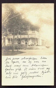 Singapore Building photo postcard Straits stamp 1890s - Picture 1 of 3