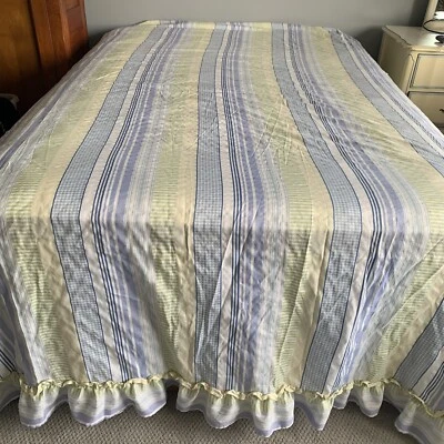 DE COLECCIÓN COLCHA DOLLY MADISON AZUL MULTICOLOR RAYAS GINGHAM Queen-king Foto 1 de 4