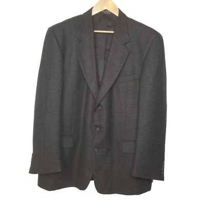 Blazer Gianfranco Ruffini Italia 100% Lana de Cordero 3 Botones Gris Oscuro 44R Foto 1 de 4
