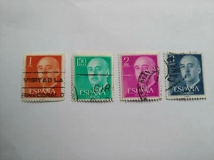4 Francobolli Spagna Espana (Francisco Franco serie 1954-1956) - Foto 1 di 5