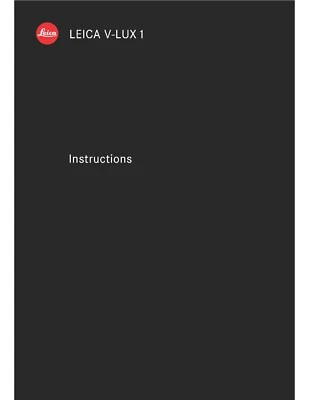 Leica V-LUX 1 libro di istruzioni stampato con fotocamera / manuale / manuale utente A5 145 pagine