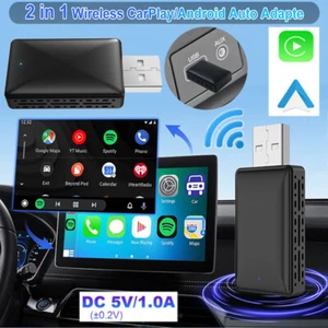 2 in1 Wireless Carplay Android Auto Adapter WiFi BT Auto Connect Mini USB Dongle - Picture 1 of 13