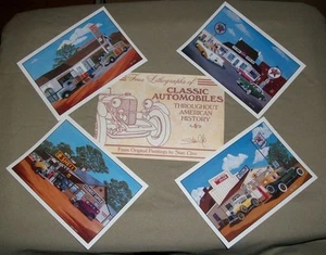 Stan Kline Lithographs, "Classic Automobiles Throughout American History" Qty 4 - Picture 1 of 6