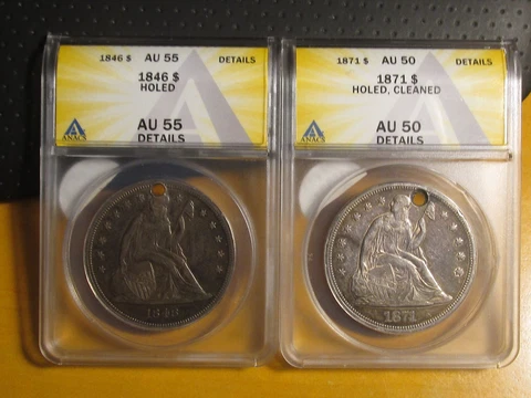 1846 NO MOTTO  & 1871 WITH MOTTO SEATED LIBERTY SILVER DOLLARS Cover