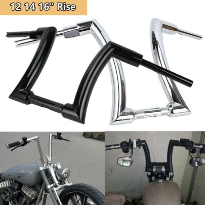 12 14 16 英寸上升猿吊杆车把适用于 Harley Dyna Sportster XL FLST FXST — 第 1/4 张图片