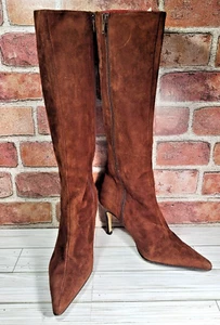 L'Autre Chose Kniehohe Stiefel Absatzschuhe Schokobraun Leder Gr. 37 - Bild 1 von 8