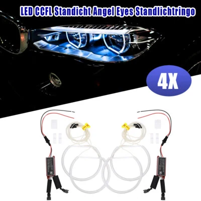 4XLED Angel Eyes 131mm CCFL Standlichtringe Scheinwerfer für BMW E36 E38 E39 E46 - Bild 1 von 4