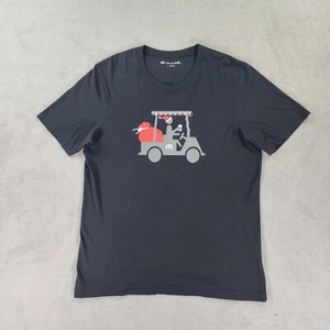 Travis Mathew Shirt Men Large Black Santa Claus Golf Cart Short Sleeve Christmas - Picture 1 of 14