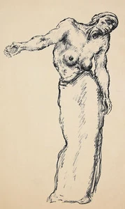 REINHOLD RUDOLF JUNGHANNS - Aktskulptur - Lithographie - um 1920 - Picture 1 of 2