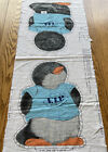 Vtg AMERITEX Shirt Tale V.I.P. Penguin Cut & Sew Pillow Fabric Panel Toy Stuffie