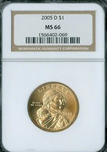 2005 D SACAGAWEA DOLLAR NGC MS66 * - Picture 1 of 2
