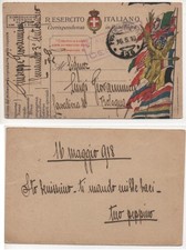 CARTOLINA POSTALE ITALIANA IN FRANCHIGIA / PRIMA GUERRA MONDIALE / 1918 #15