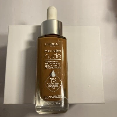 L'Oreal True Match Nude Hyaluronic Tinted Serum - 8.5-9.5 Medium Deep - 1 oz NEW - Image 1 of 4
