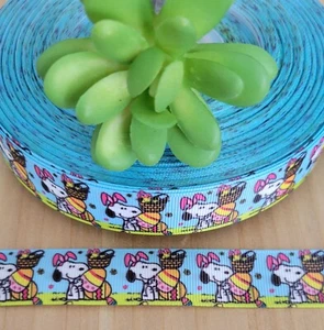 7/8 Zoll (1 Yard) Snoopy Ostern Ripsband Ostereier Hund Ostern Feier - Bild 1 von 2