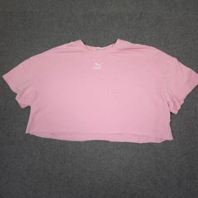 Camisa Puma Mujer XLARGE Rosa Manga Corta Algodón Recortado Informal Playa Talla XL Foto 1 de 4