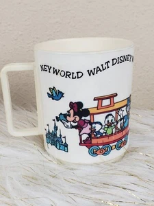 Vintage Walt Disney Productions Plastic Mickey On Train Mug - Picture 1 of 9