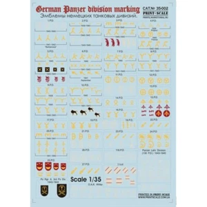 Print Scale 35-002 Decal 1:35 Emblems tank division of Germany 1939-45. A part 2 - Picture 1 of 24