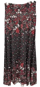 NEW LuLaRoe Medium Black Red White Gray Dainty Floral Knit Maxi Skirt Dress - Picture 1 of 9