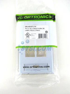 Placa frontal de acero inoxidable Legrand Ortronics TracJack de 4 puertos OR-403STJ14 ~STSI Foto 1 de 2