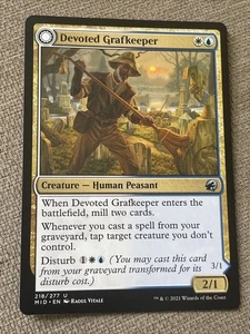 MTG Innistrad Midnight Devoted Grafkeeper Departed Soulkeeper 218/277 S3970* - Picture 1 of 2