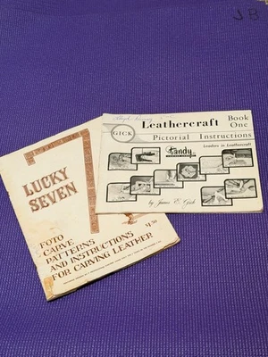 1956 年 Tandy Leathercraft BookOne J Gick & Lucky 七个图案/说明 1955 — 第 1/4 张图片