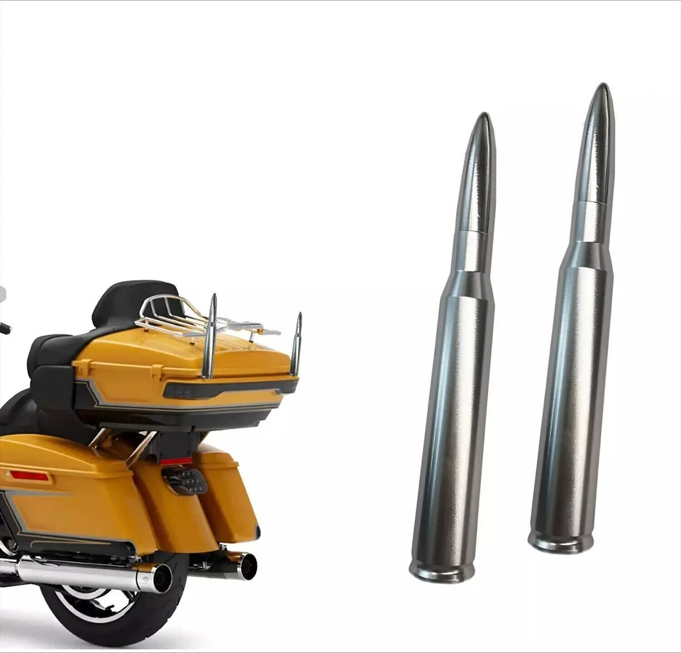 2PCS FOR 1994-2016 HARLEY DAVIDSON ELECTRA GLIDE 50 CAL BULLET SHORT ANTENNA - Изображение 1 из 4