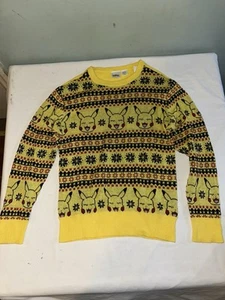 Pokemon Pikachu Gelb Pullover Unisex Teen Junior Gr. M Strick Oberteil Pulli - Bild 1 von 5