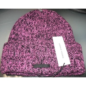 Gorro para mujer Rebecca Minkoff con logotipo jaspeado talla única en punzón precio de venta sugerido por el fabricante 38 USD - Imagen 1 de 3