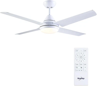 122Cm Ventilatore Da Soffitto Bianco Con Luce E Telecomando, Lampadario Dimmerab - Immagine 1 di 4