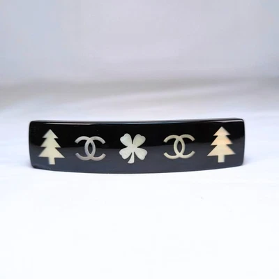 Clover Tree Motif Barrette in Black Excellent Condition Used item Japan - Image 1 of 4
